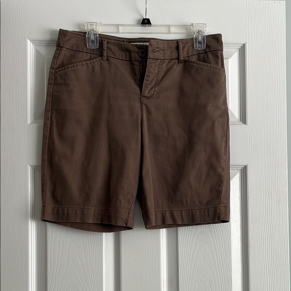 St. John's Bay Brown Bermuda Shorts Classic Tailored Design
